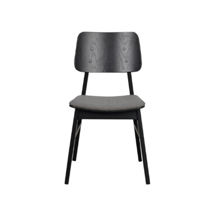 Spisebordsstol Sort Træ - Fedt design med stof sædde